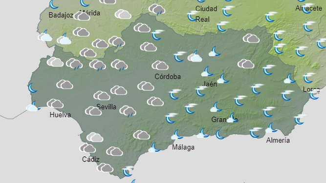 El tiempo en Andalucía para este fin de semana: estas son las zonas donde más va a llover